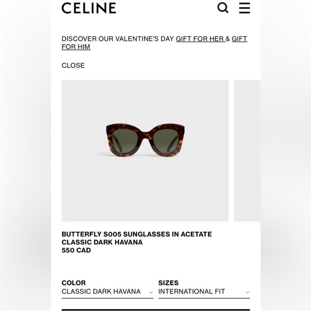 Celine Butterfly Sunglasses in Dark Havana